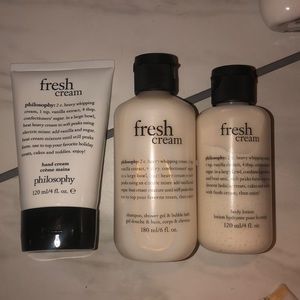 It has hand cream! Body lotion , shampoo